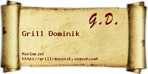 Grill Dominik névjegykártya